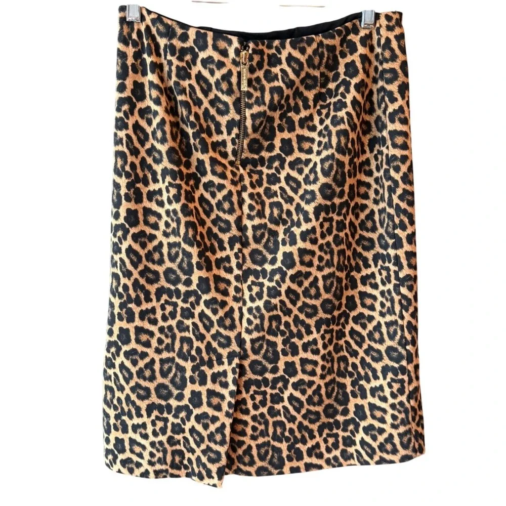 Michael Kors Leopard Print Midi Pencil Skirt Women's Size 8 Animal Print